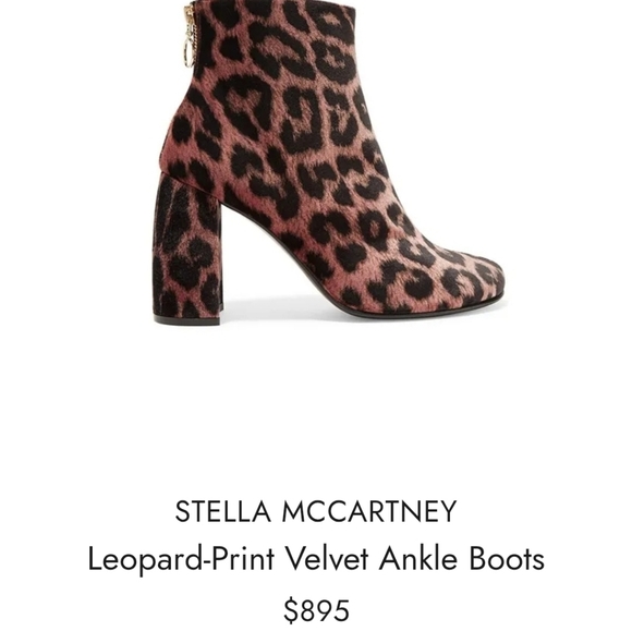 Stella McCartney Pink Leopard Ankle Boots - Picture 1 of 4